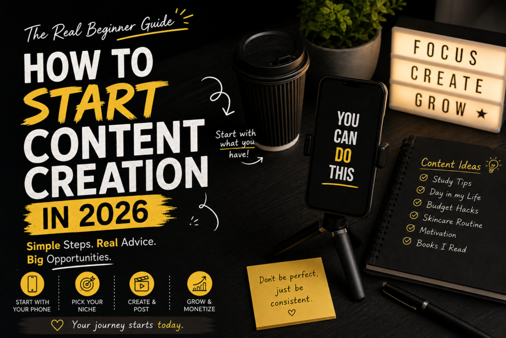 How to Start Content Creation in 2026 (Real Beginner Guide)